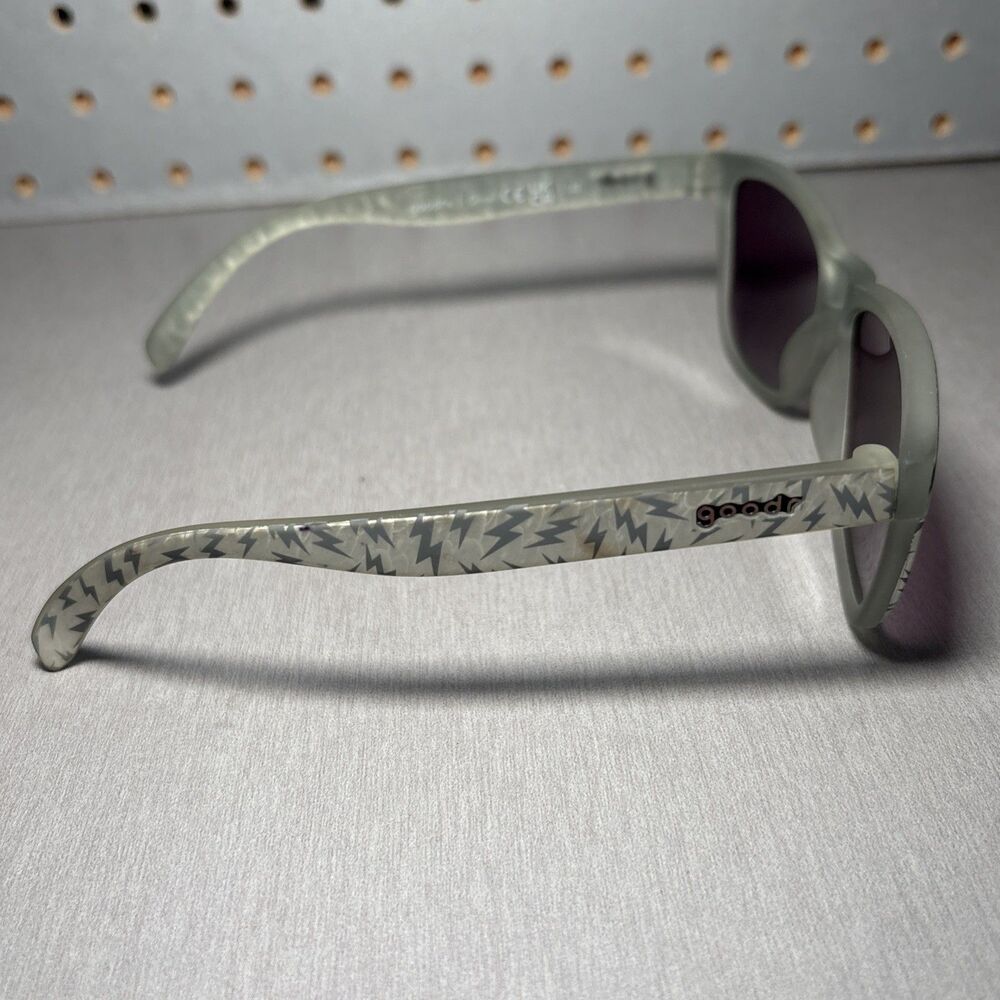 Goodr OG Sunglasses We Are SHOCKED Silver Gray Running No Slip Square Polarized - Picture 4 of 8